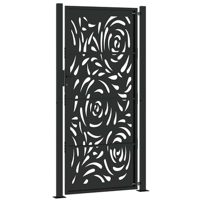 Garden Gate Black 100x200 cm Steel Flame Design