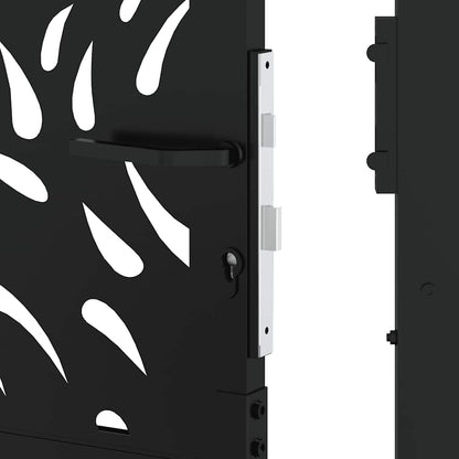 Garden Gate Black 100x200 cm Steel Flame Design