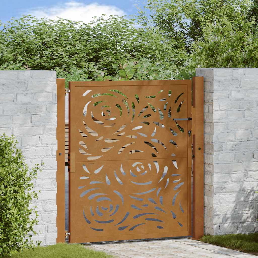 Garden Gate 100x100 cm Weathering Steel Flame Design