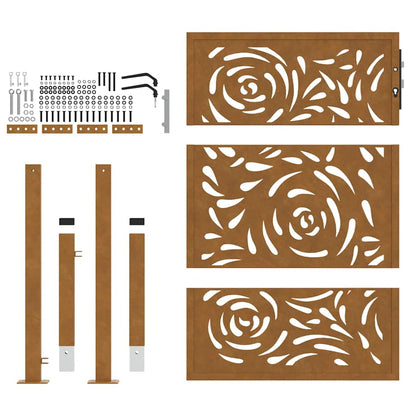 Garden Gate 100x125 cm Weathering Steel Flame Design