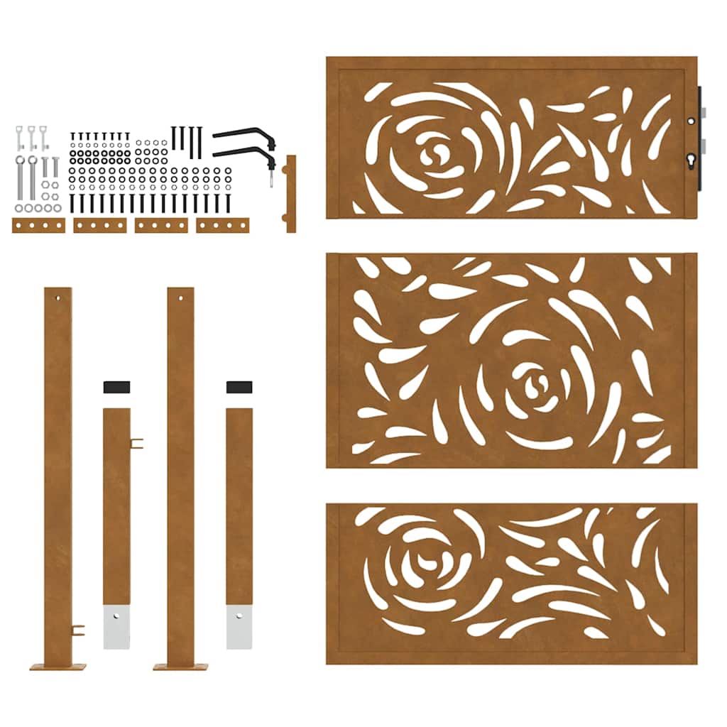 Garden Gate 100x125 cm Weathering Steel Flame Design