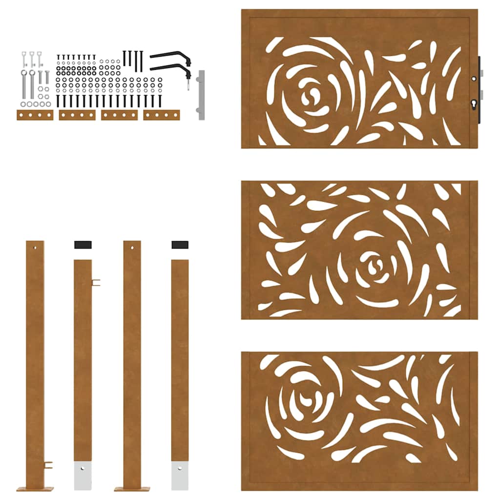 Garden Gate 100x150 cm Weathering Steel Flame Design
