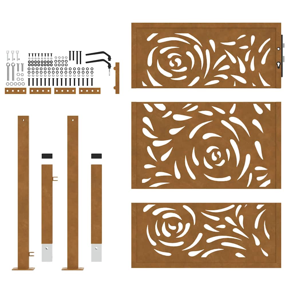 Garden Gate 100x150 cm Weathering Steel Flame Design