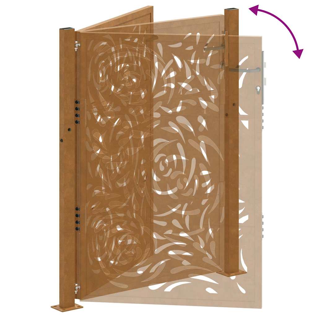 Garden Gate 100x150 cm Weathering Steel Flame Design