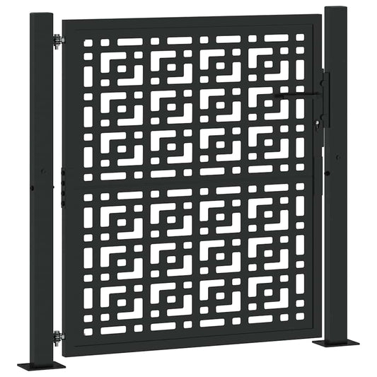 Garden Gate Black 100x100 cm Steel Cross  Design