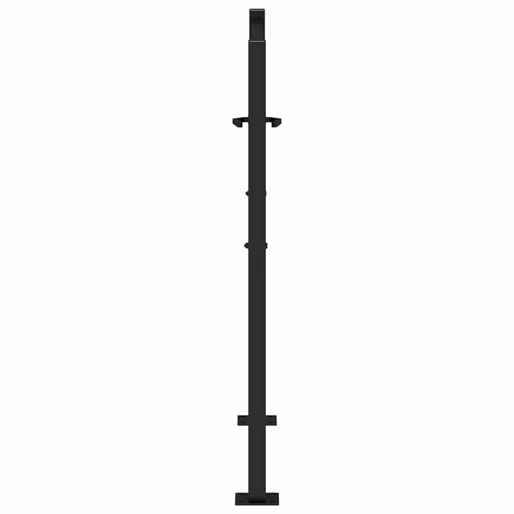 Garden Gate Black 100x100 cm Steel Cross Design