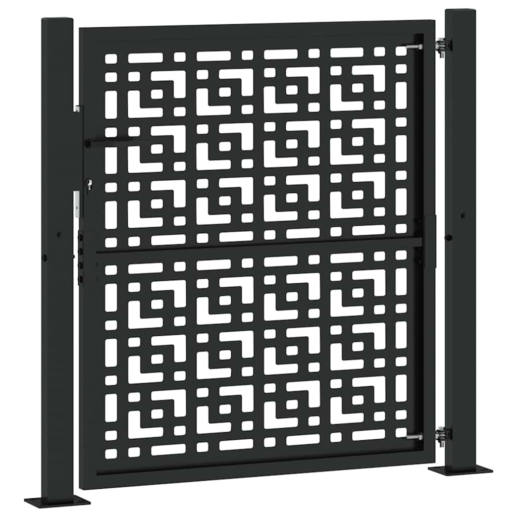 Garden Gate Black 100x100 cm Steel Cross  Design