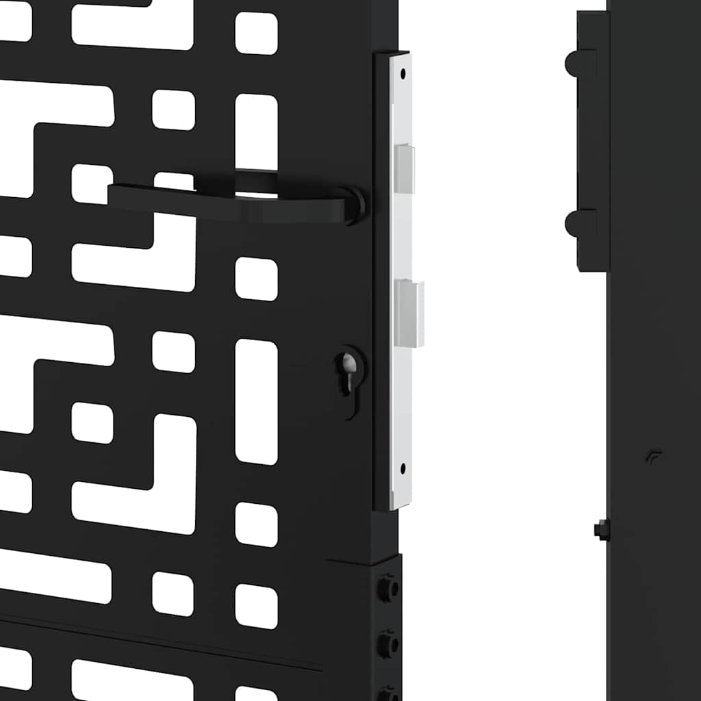 Garden Gate Black 100x100 cm Steel Cross  Design