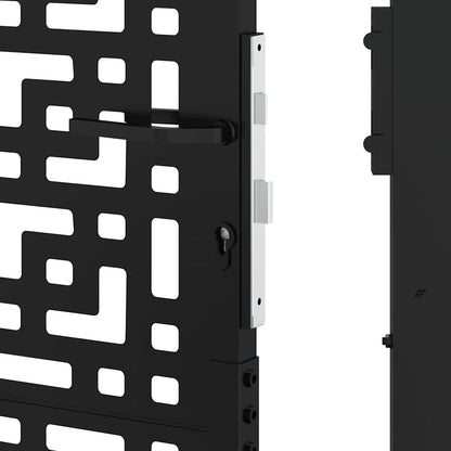 Garden Gate Black 100x100 cm Steel Cross Design