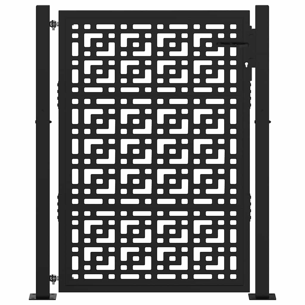 Garden Gate Black 100x125 cm Steel Cross  Design