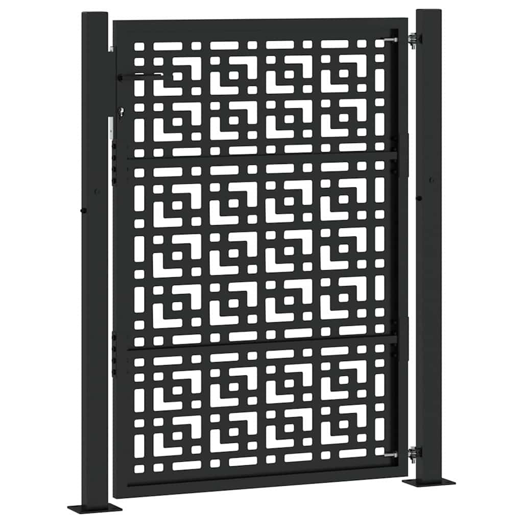 Garden Gate Black 100x125 cm Steel Cross  Design