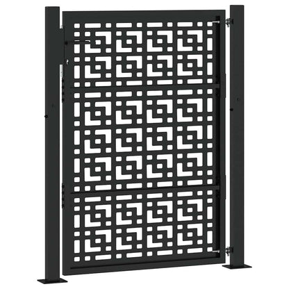 Garden Gate Black 100x125 cm Steel Cross  Design