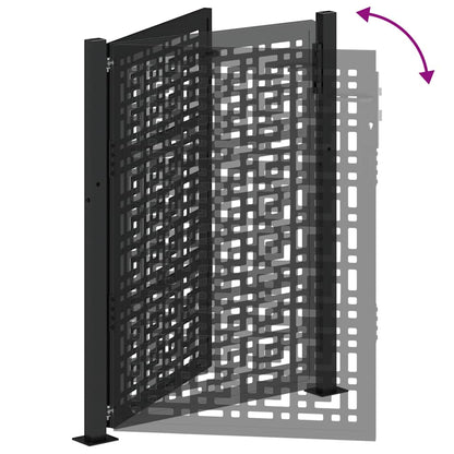 Garden Gate Black 100x125 cm Steel Cross  Design