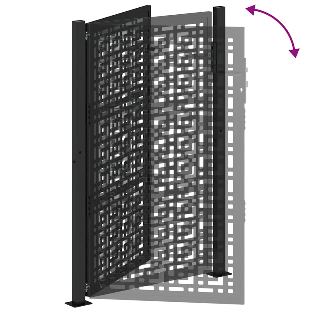 Garden Gate Black 100x150 cm Steel Cross  Design
