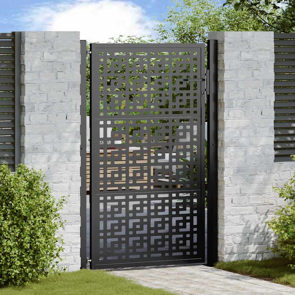 Garden Gate Black 100x150 cm Steel Cross  Design