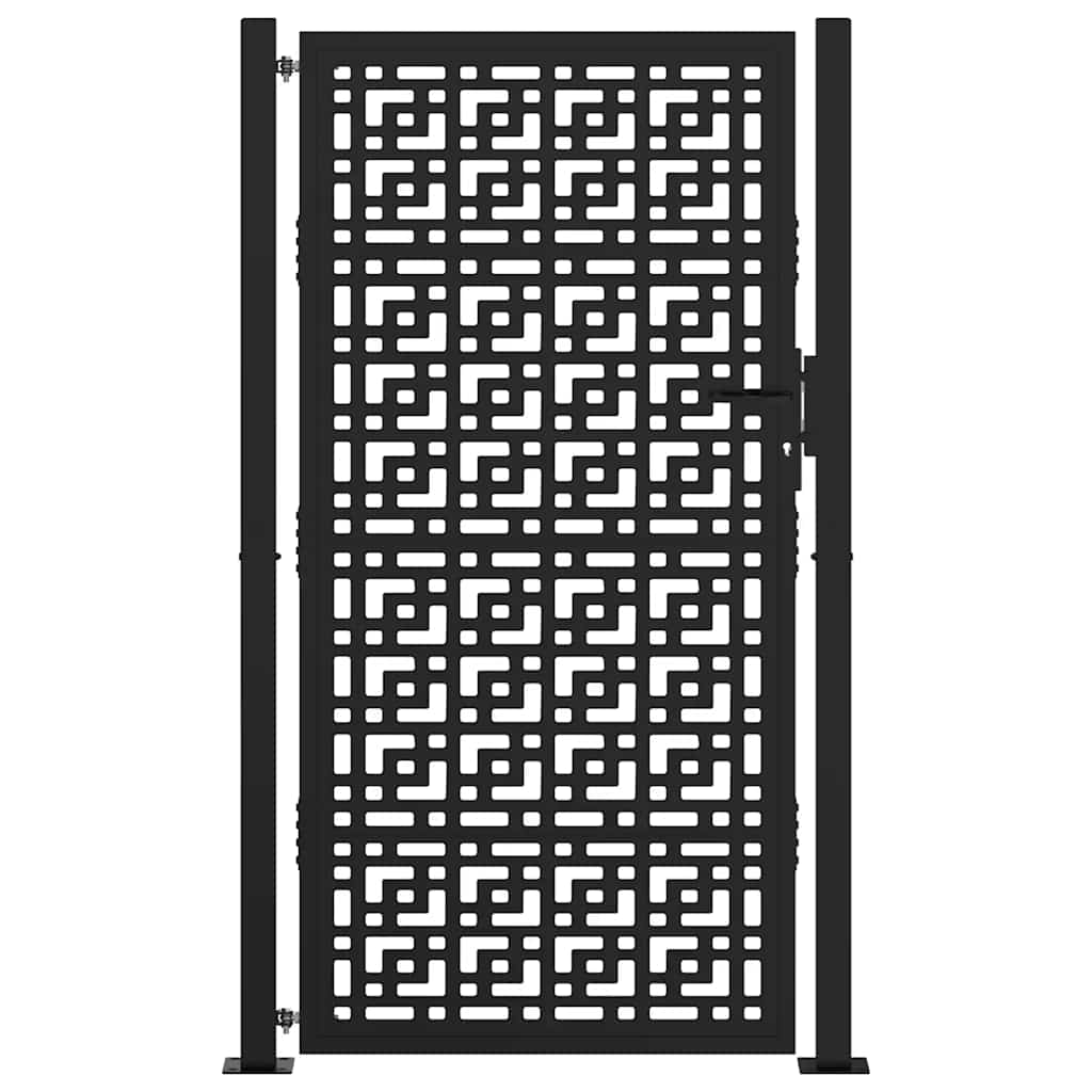 Garden Gate Black 100x175 cm Steel Cross  Design