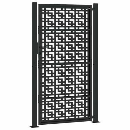 Garden Gate Black 100x175 cm Steel Cross Design