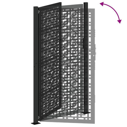 Garden Gate Black 100x175 cm Steel Cross  Design