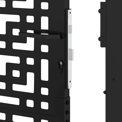 Garden Gate Black 100x175 cm Steel Cross Design
