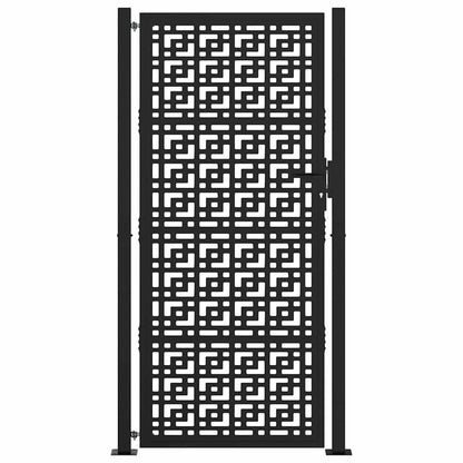 Garden Gate Black 100x200 cm Steel Cross Design