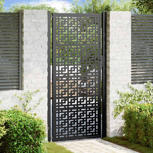 Garden Gate Black 100x200 cm Steel Cross  Design