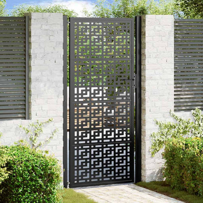 Garden Gate Black 100x200 cm Steel Cross Design