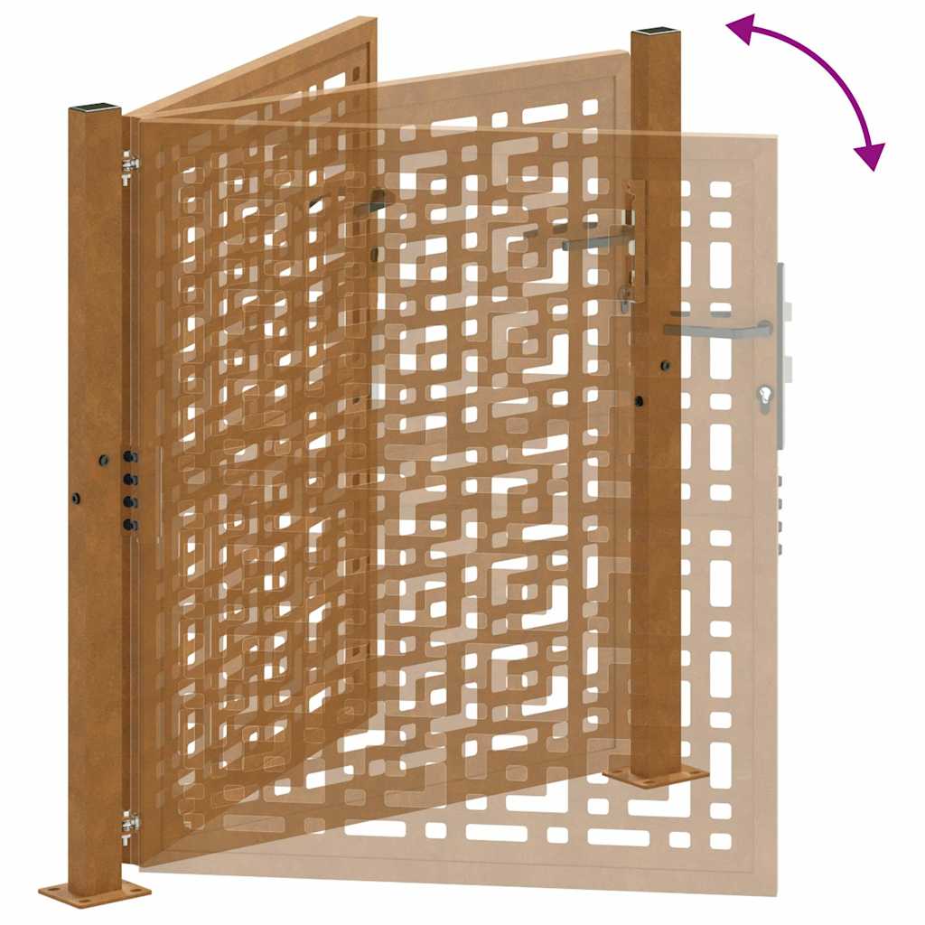 Garden Gate 100x100 cm Weathering Steel Cross Design