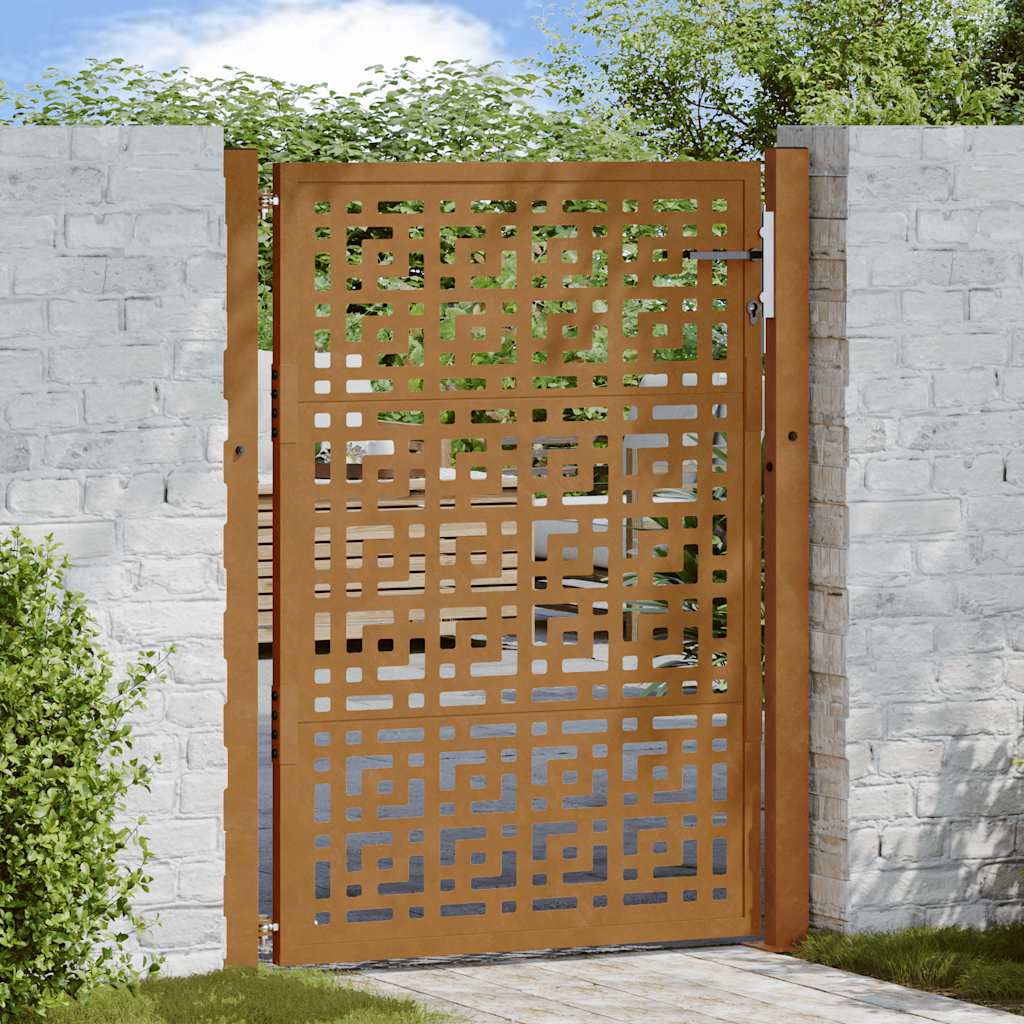 Garden Gate 100x125 cm Weathering Steel Cross Design