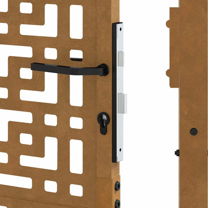 Garden Gate 100x200 cm Weathering Steel Cross Design