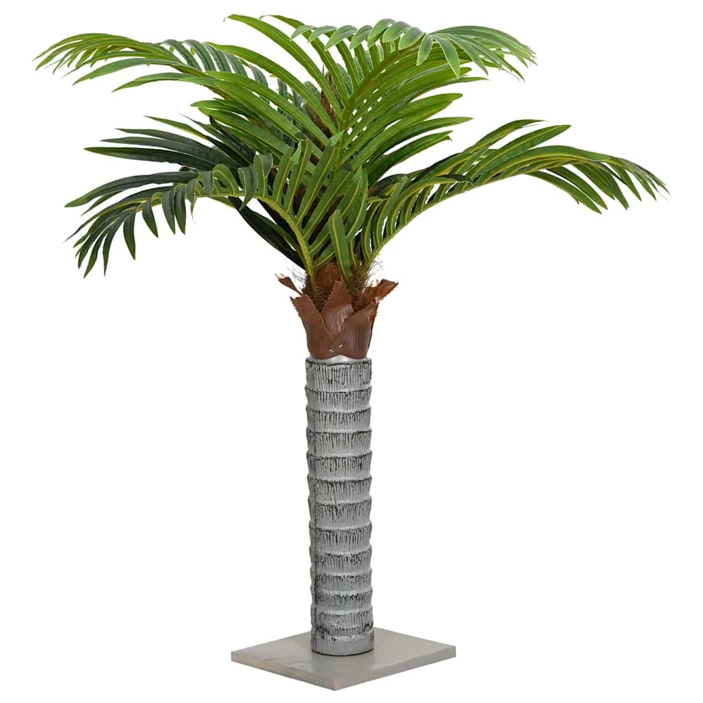 Artificial Palm Tree 12 Leaves 150 cm Green in a stylish indoor setting, showcasing its realistic PEVA leaves and firwood trunk.