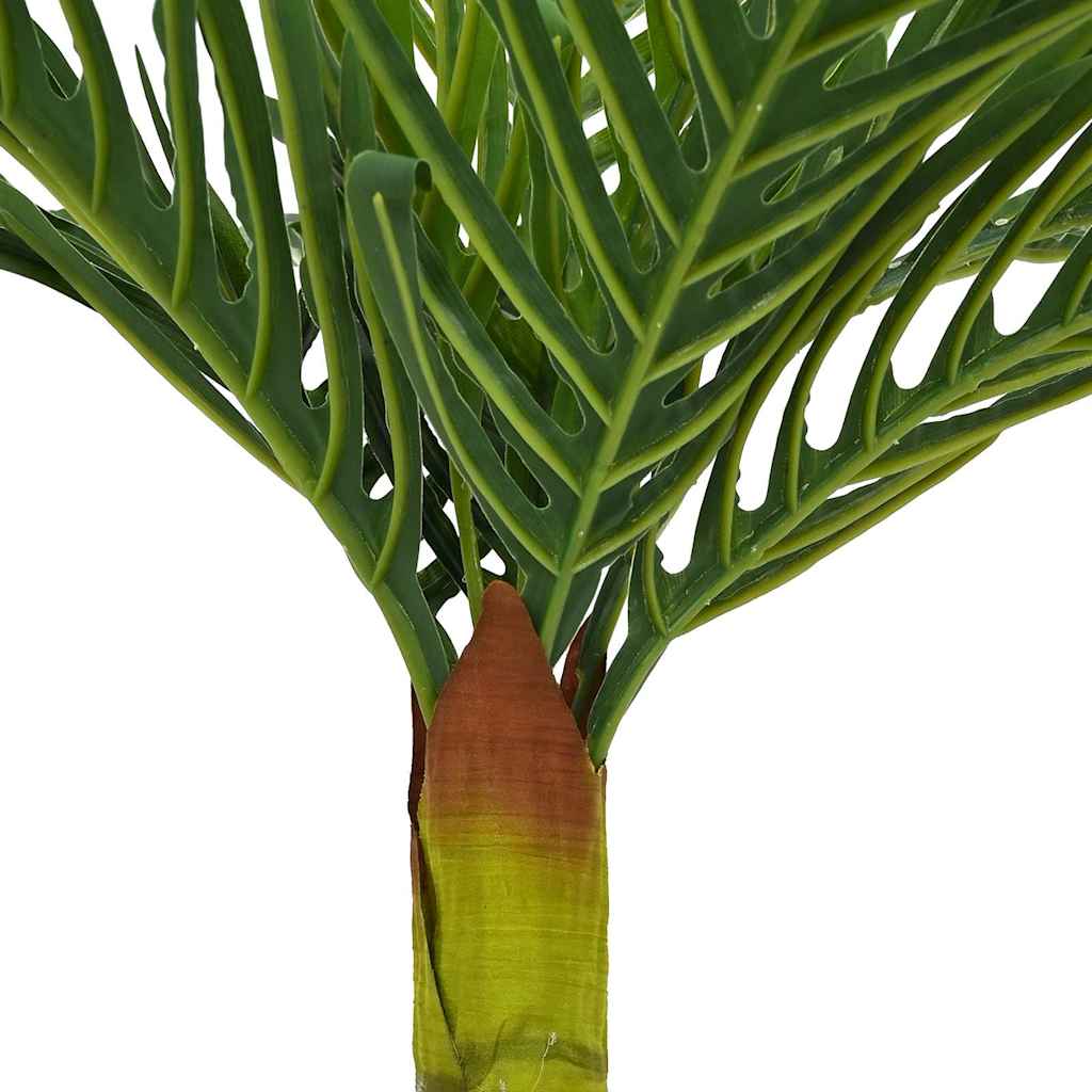 Close-up of the Artificial Palm Plant 9 Leaves 70 cm Green, highlighting the PEVA leaves and natural texture for a lifelike appearance.