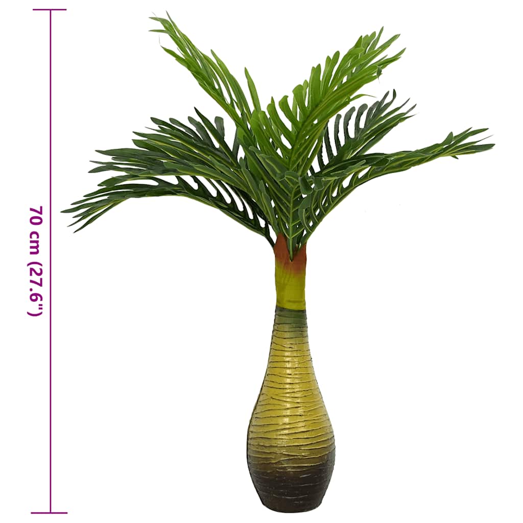 Artificial Palm Plant 9 Leaves 70 cm Green arranged outdoors by a poolside, perfect for adding a tropical feel to any space.