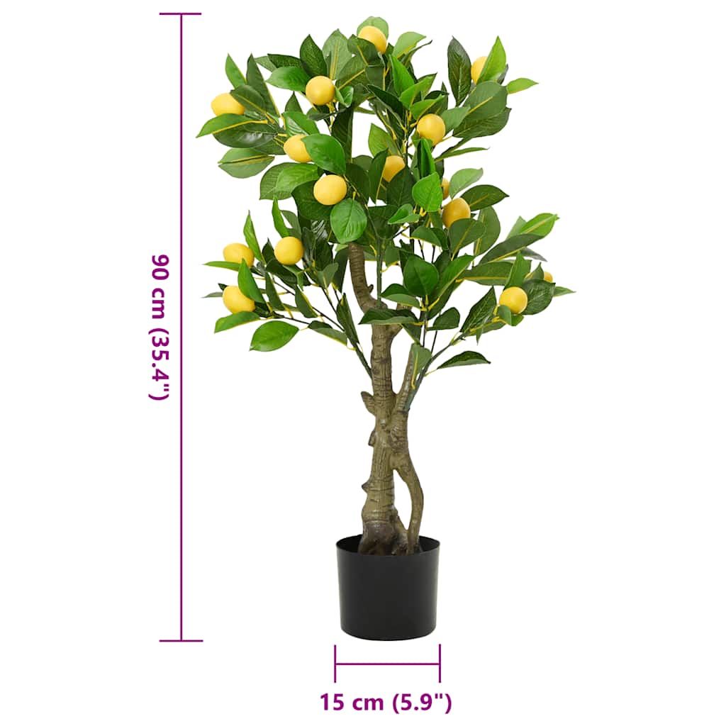 Artificial Lemon Tree 234 Leaves 90 cm Green