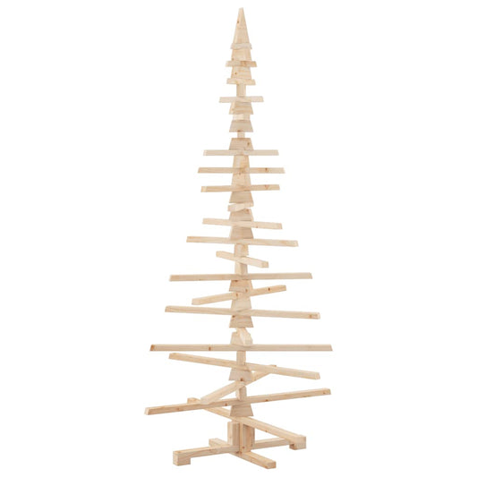 | Wooden Christmas Tree | with Stand natural 180 cm Solid pine wood