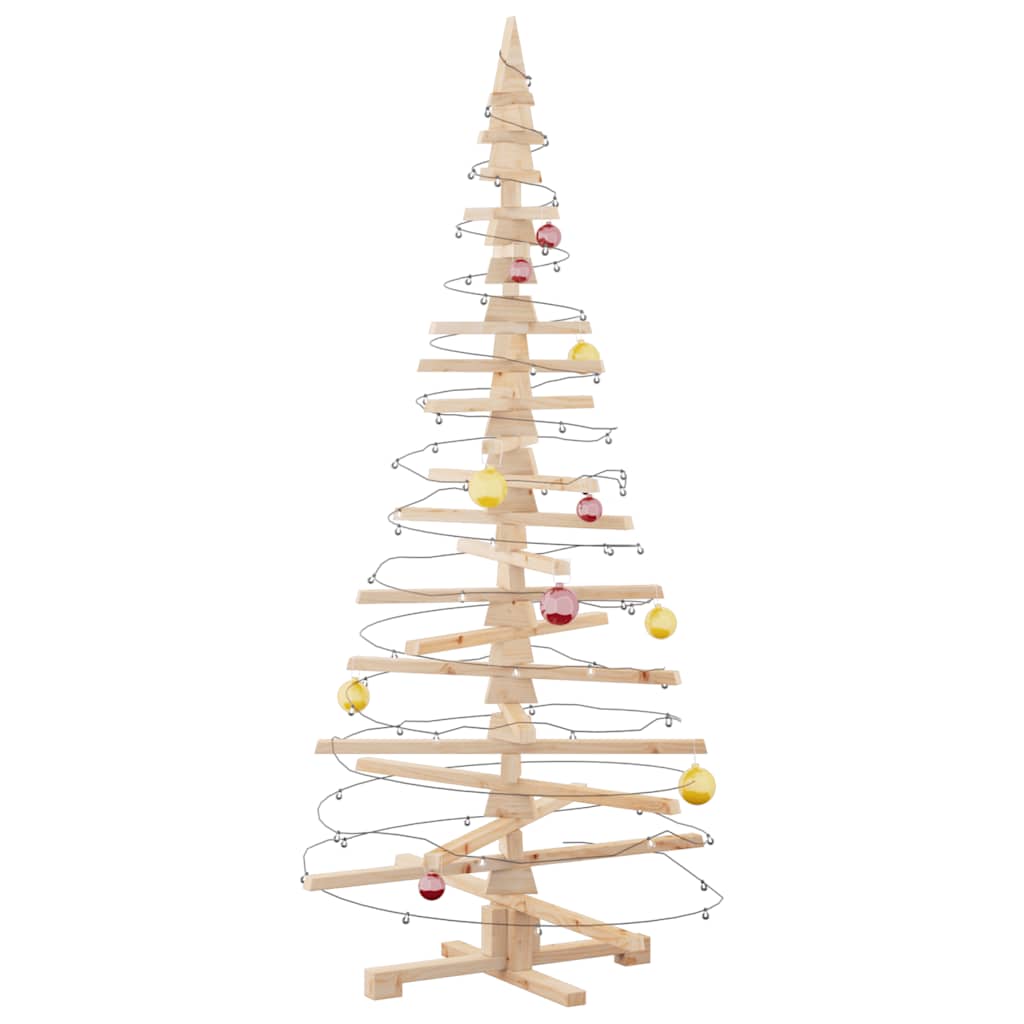 | Wooden Christmas Tree | with Stand natural 180 cm Solid pine wood