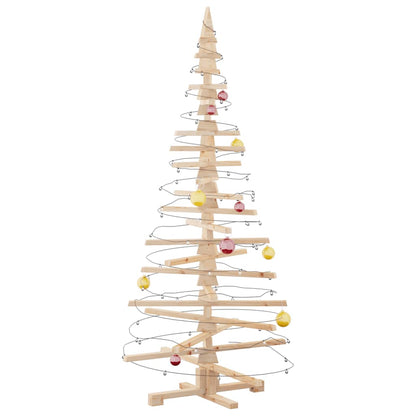 | Wooden Christmas Tree | with Stand natural 180 cm Solid pine wood