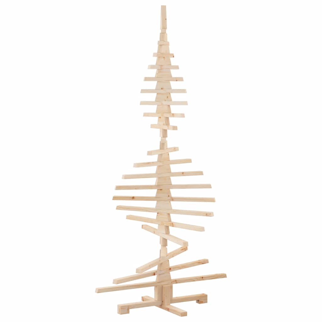 | Wooden Christmas Tree | with Stand natural 180 cm Solid pine wood