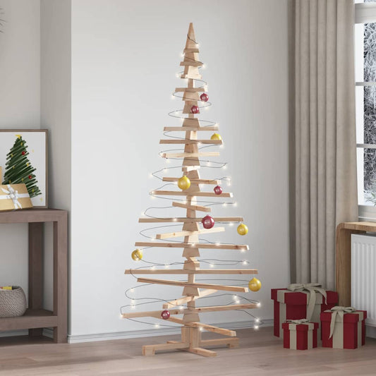 | Wooden Christmas Tree | with Stand natural 180 cm Solid pine wood