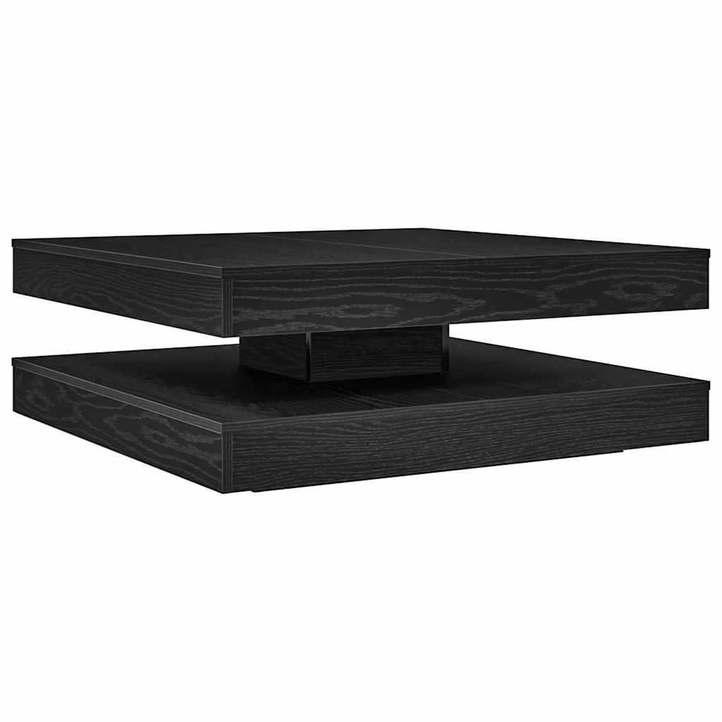 Coffee Table 360-Degree Rotatable Black Oak 90x90x34,5 cm
