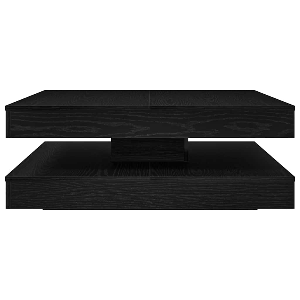 Coffee Table 360-Degree Rotatable Black Oak 90x90x34,5 cm