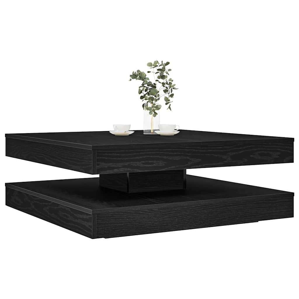 Coffee Table 360-Degree Rotatable Black Oak 90x90x34,5 cm
