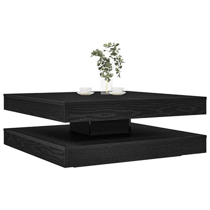 Coffee Table 360-Degree Rotatable Black Oak 90x90x34,5 cm