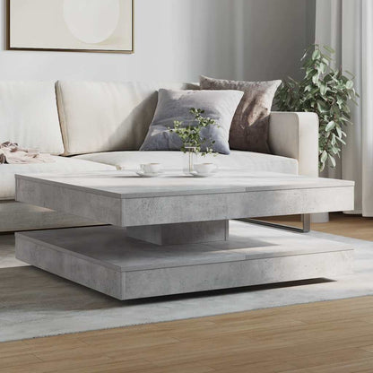Coffee Table 360-Degree Rotatable Concrete Grey 90x90x34,5 cm