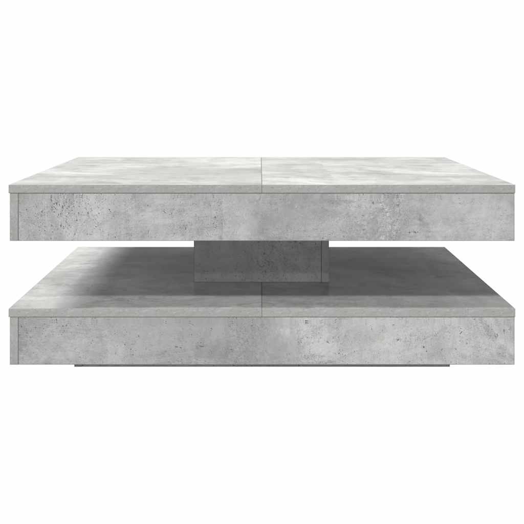 Coffee Table 360-Degree Rotatable Concrete Grey 90x90x34,5 cm