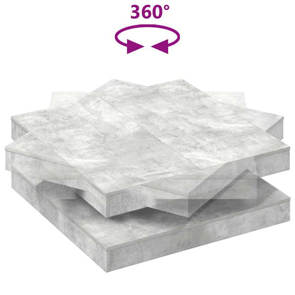 Coffee Table 360-Degree Rotatable Concrete Grey 90x90x34,5 cm