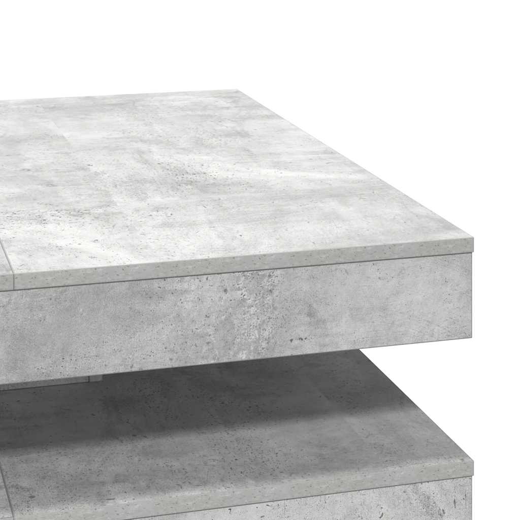 Coffee Table 360-Degree Rotatable Concrete Grey 90x90x34,5 cm