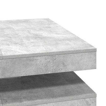 Coffee Table 360-Degree Rotatable Concrete Grey 90x90x34,5 cm