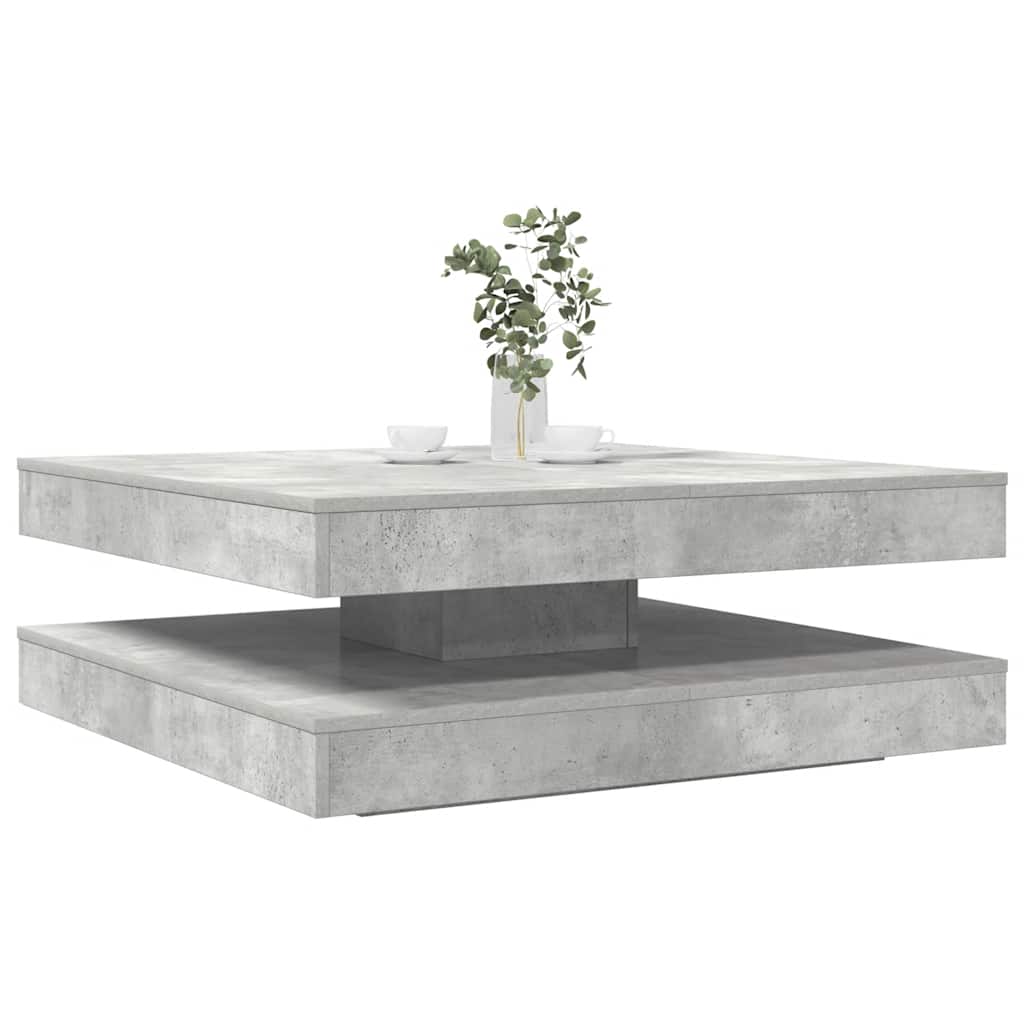 Coffee Table 360-Degree Rotatable Concrete Grey 90x90x34,5 cm