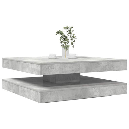 Coffee Table 360-Degree Rotatable Concrete Grey 90x90x34,5 cm