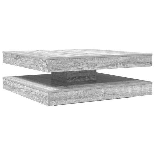 Coffee Table 360-Degree Rotatable Grey Sonoma 90x90x34.5 cm